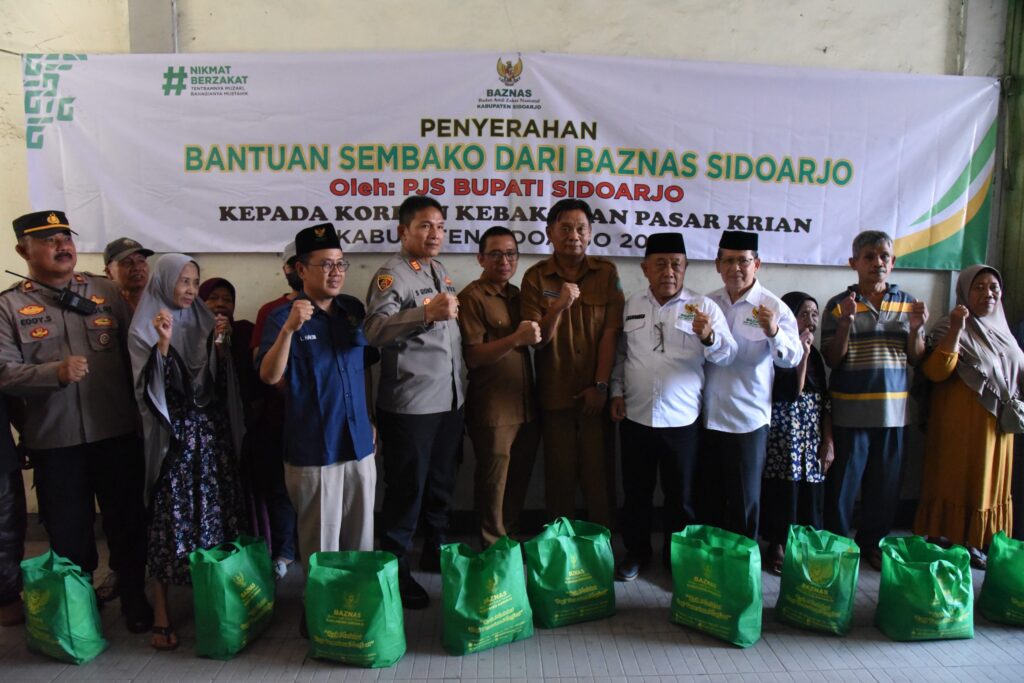 Bantuan Bagi Korban Kebakaran Pasar Krian: Wujud Nyata Kepedulian Pemkab dan Baznas Sidoarjo