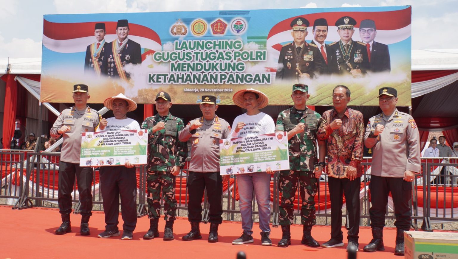 SIDOARJO – Kapolri dan Panglima TNI Luncurkan Gugus Tugas Polri Dukung Ketahanan Pangan di Sidoarjo