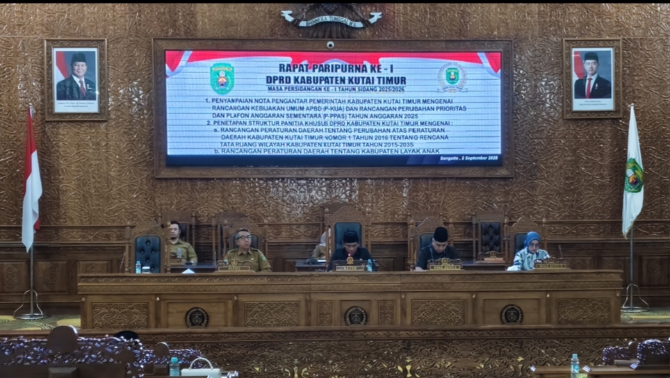DPRD Kutim Gelar Paripurna Bahas APBD Perubahan dan Dua Ranperda