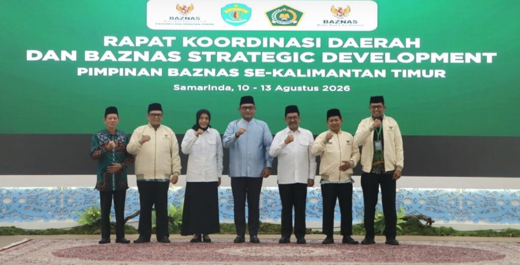 Wakil Gubernur Kalimantan Timur H. Seno Aji membuka Rapat Koordinasi Daerah (Rakorda) dan BAZNAS Strategic Development (BSD) Pimpinan Badan Amil Zakat Nasional (BAZNAS) se-Kalimantan Timur di Pendopo Odah Etam, Samarinda, Senin (10/8/2026)